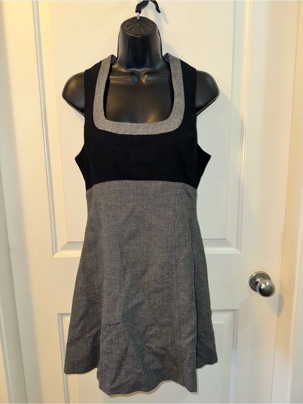 Vintage Bebe 100% Wool Colorblock Pinafore A-Line Mini Dress (Made in USA) - Picture 8 of 10